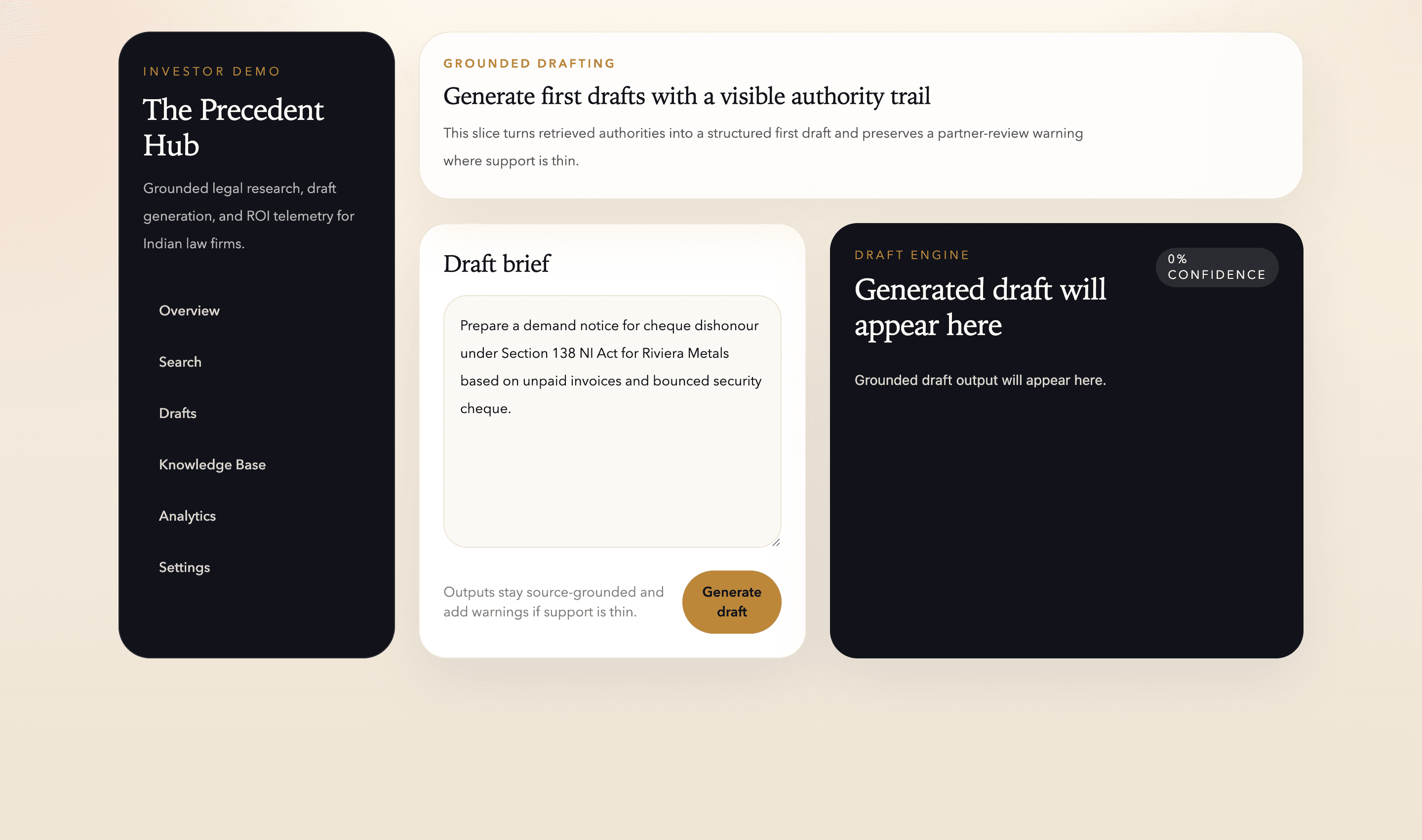 Draft workbench interface mockup.
